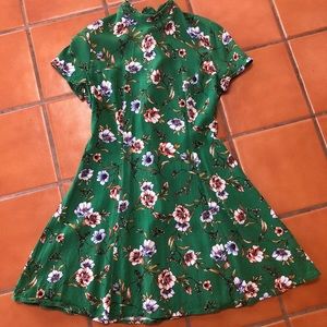Bright green mini dress
